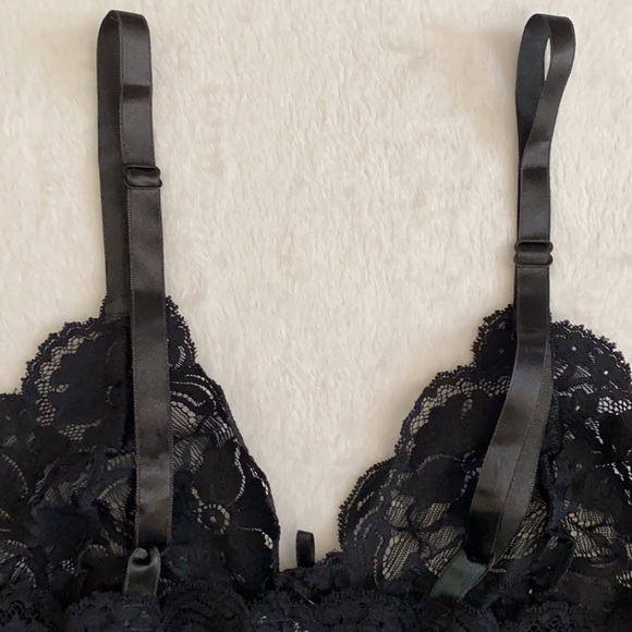 {VTG} Andrea Kristoff for Escanté | Lace Triangle Longline Bralette Bra 543 (L) - Picture 14 of 16